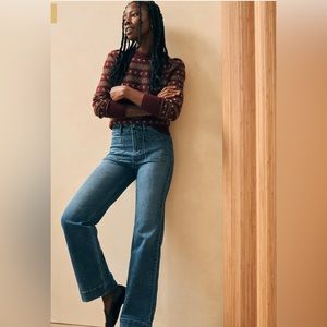 FAHERTY Stretch Terry wide leg patch pocket Pant jeans Riverton NEW Size 25